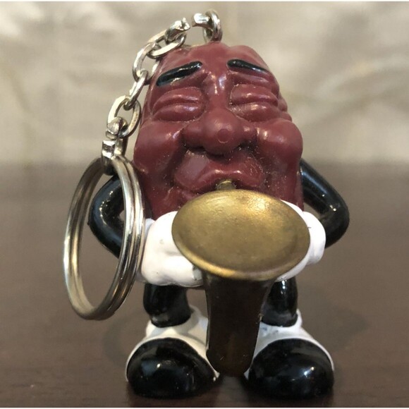 Vtg 1987 California Raisins Saxophone Player Keychain PVC Figure Calrab Toy Gift - Picture 1 of 6